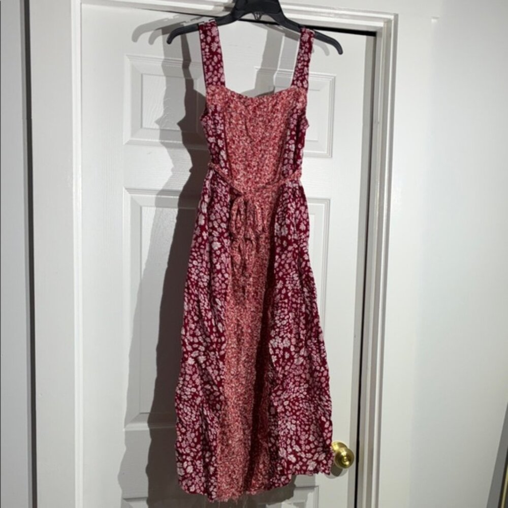 True Craft Red and White Midi Dress